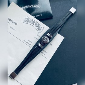 Chrome Hearts, классический браслет с кожаным шнуром виде штурвал