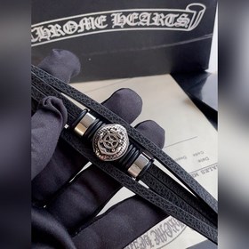 Chrome Hearts, классический браслет с кожаным шнуром виде штурвал