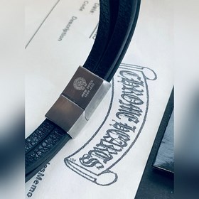 Chrome Hearts, классический браслет с кожаным шнуром виде штурвал