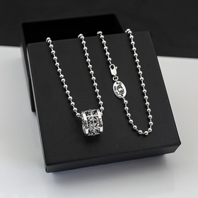 Chrome Hearts Крест-кулон с жемчужным ожерельем