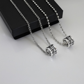 Chrome Hearts Крест-кулон с жемчужным ожерельем
