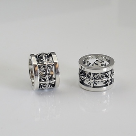 Chrome Hearts Крест-кулон с жемчужным ожерельем