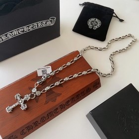 Chrome Hearts Классический ретро-кулон виде креста с пламенем. Кл