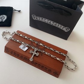 Chrome Hearts Классический ретро-кулон виде креста с пламенем. Кл