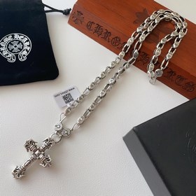 Chrome Hearts Классический ретро-кулон виде креста с пламенем. Кл