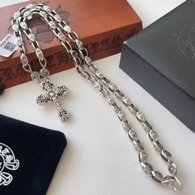 Chrome Hearts Классический ретро-кулон виде креста с пламенем. Кл