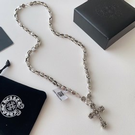 Chrome Hearts Классический ретро-кулон виде креста с пламенем. Кл