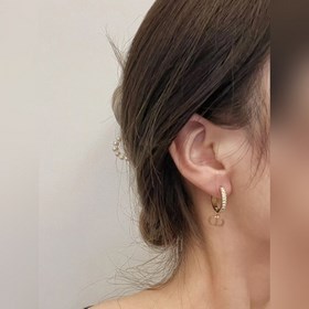 【D!or Серьги с жемчугом и бриллиантами】Очень красивые, особенно к
