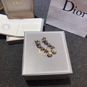 Новая модель Dior cd в стиле ретро из металла и стеклянных жемчуж