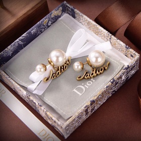 Оригинальные новые серьги-гвоздики DIOR с буквой DIOR, изготовлен