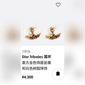 Оригинальные новые серьги-гвоздики DIOR с буквой DIOR, изготовлен