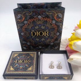 Номер DED0214 DIOR Оригинальные новые серьги с микро-бриллиантами