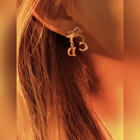 【Серьги-бабочки D】Очень красивые, из винтажной коллекции Dior, че