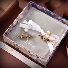 Оригинальные новые серьги-гвоздики DIOR с буквой DIOR, изготовлен
