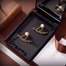 Оригинальные новые серьги-гвоздики DIOR с буквой DIOR, изготовлен