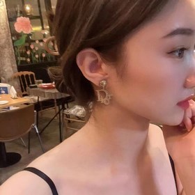 Популярный товар от Dior： модные серьги-гвоздики с бахромой из кр