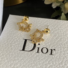 Популярный товар от Dior： модные серьги-гвоздики с бахромой из кр