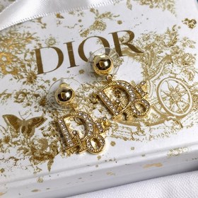 Популярный товар от Dior： модные серьги-гвоздики с бахромой из кр