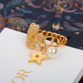 Кольцо Dior CD с четырехлистным клевером Классический дизайн, изг