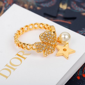 Кольцо Dior CD с четырехлистным клевером Классический дизайн, изг