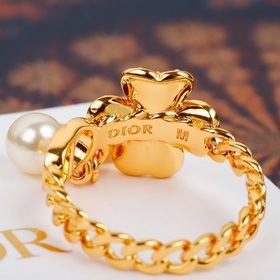 Кольцо Dior CD с четырехлистным клевером Классический дизайн, изг