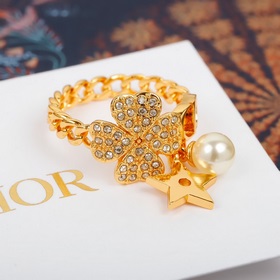 Кольцо Dior CD с четырехлистным клевером Классический дизайн, изг
