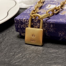 【Dior грубая цепочка с замком, колье】 Подлинный классический ланц