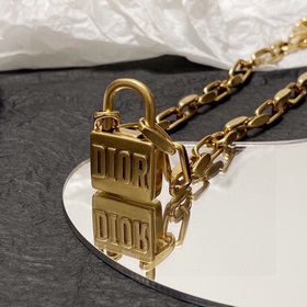 【Dior грубая цепочка с замком, колье】 Подлинный классический ланц