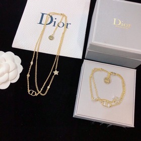 Dior CD Двухслойный браслет и колье в комплекте. Это просто нежно