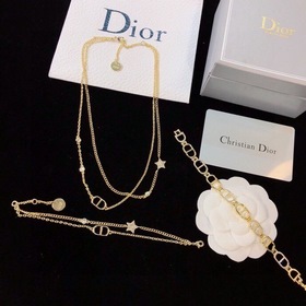 Dior CD Двухслойный браслет и колье в комплекте. Это просто нежно