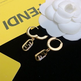 Новые серьги-гвоздики FENDI с логотипом, высококачественное изгот
