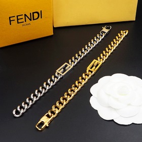Браслет Fendi из кожи в стиле ковбой, доступен в двух цветах： зол