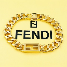 Браслет Fendi из кожи в стиле ковбой, доступен в двух цветах： зол