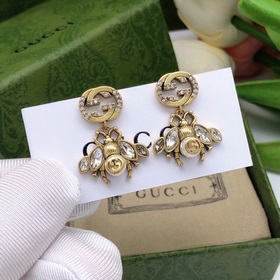 Номер GED0036 Серьги-гвоздики Gucci с пчелками в ретро-стиле, с о