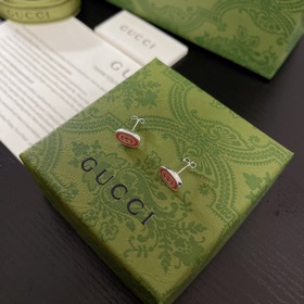 Новинка] GUCCI Серьги с двойным G из эмали