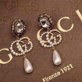 Новые серьги Gucci с квадратными бриллиантами жемчужинами в форме