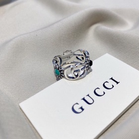 Gucci Гетто с двойным G и маленькими ромашками, кольцо с бирюзой 