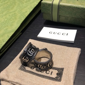 Gucci кольцо с двойным G в стиле винтаж Реплика оригинальной моде