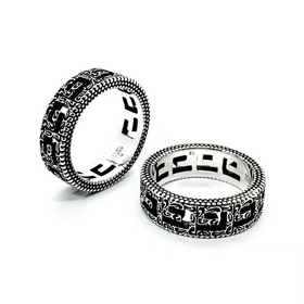 Gucci квадратное кольцо из чистого серебра с логотипом G. Изготов