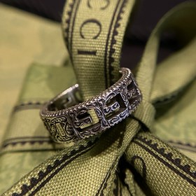 Gucci квадратное кольцо из чистого серебра с логотипом G. Изготов