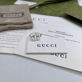 [Рождественский подарок] Серебряный кольцо GUCCI с вырезанным лог