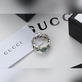 GUCCI Двойное G с цветком маргаритки, белый и бирюзовый, минимали
