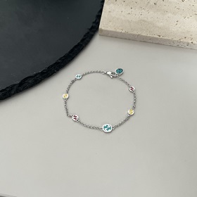 Верх Браслет Gucci из чистого серебра 925 пробы с двойным G из цв