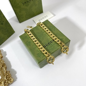 Золотистый браслет Gucci с двойным логотипом в стиле ретро Размер