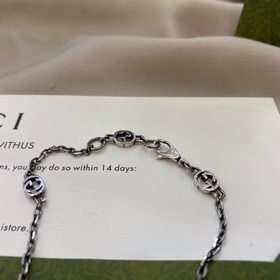 Gucci Браслет с двойным G из эмали синего цвета Размер： 17,2 см 