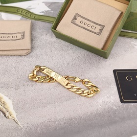 Золотой браслет с черепом от Gucci для пар Оригинальный штамп, из