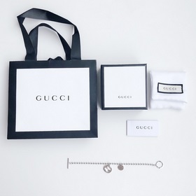 Gucci браслет серебряными бусинами двойной буквой G для пар Брасл
