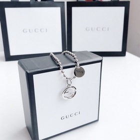 Gucci браслет серебряными бусинами двойной буквой G для пар Брасл