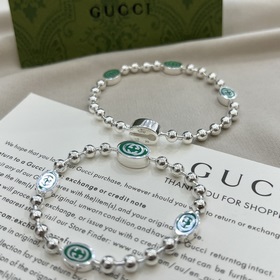 Сегодня в продаже Gucci Браслет с двойным G из зеленого эмалевого