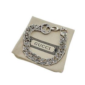 GUCCI InterlockingG серебряная цепочка в стиле кубинской цепочки 